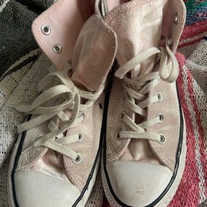 Pink Velvet Chuck Taylors.
